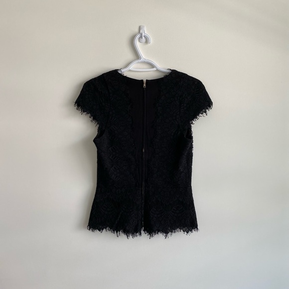 BEBE Black Lace Scoop Neck Blouse - Picture 4 of 4